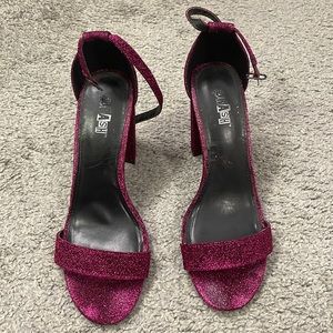 Pink glitter single sole shoe